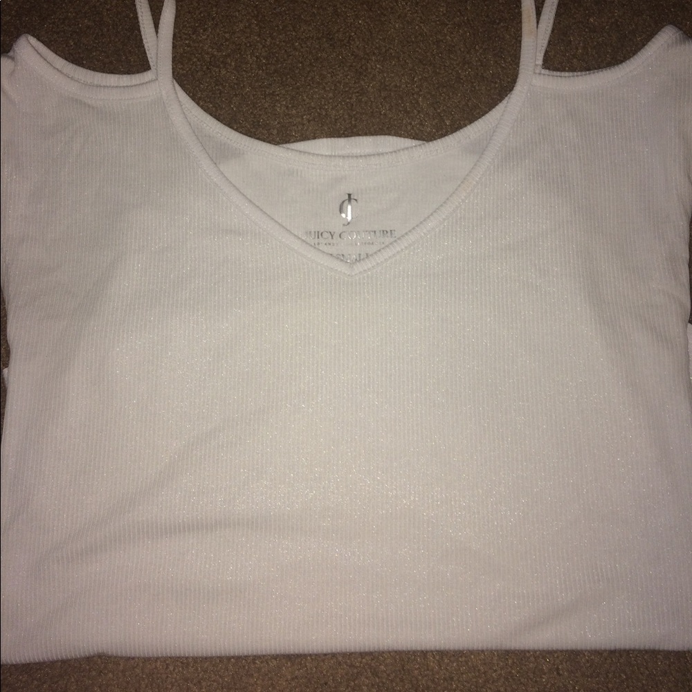 White cold shoulder top